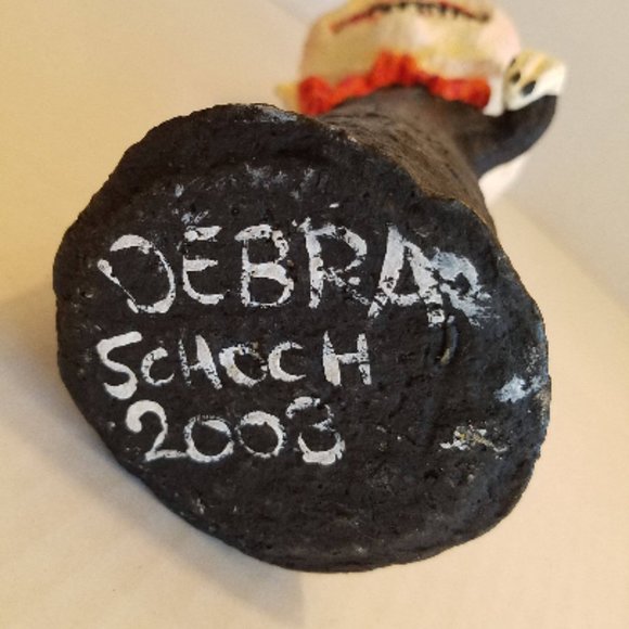 HALLOWEEN SKULL Folk Art Debra Schoch Paper Mache - Picture 9 of 14